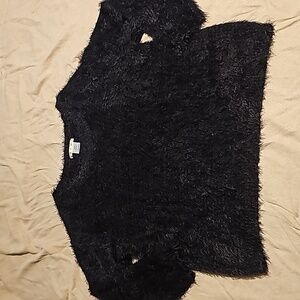 Womens Soft XL Fuzzy Black Sweater